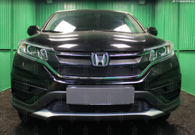 Защита радиатора "Standart" Honda CR-V (2014-2018) верх, чёрная купить недорого с доставкой в Чита