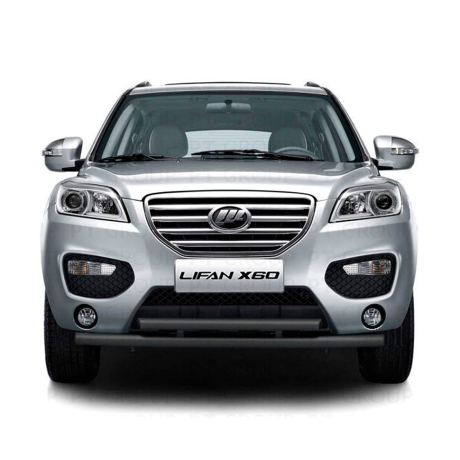 Защита переднего бампера двойная d63/51мм ШАГРЕНЬ (ППК) LIFAN X60 (2012-2016 г.в.) купить недорого с доставкой в Чита