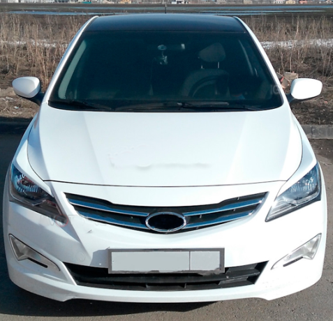 Накладки на фары (реснички) для Hyundai Solaris HS-1 рестайлинг (2014-2016) купить недорого с доставкой в Чита