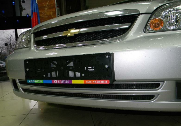 Защита радиатора "Standart" Chevrolet Lacetti седан (2004-2013) чёрная купить недорого с доставкой в Чита
