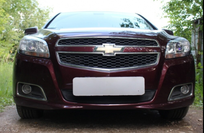 Защита радиатора "Standart" Chevrolet Malibu (2012-2015) чёрная купить недорого с доставкой в Чита