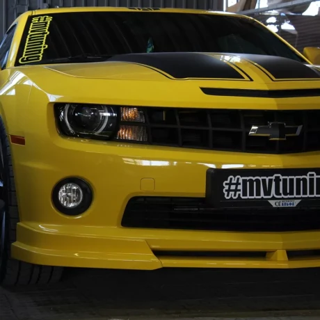 Накладка (юбка) переднего бампера (цельная) для Chevrolet Camaro SS (2009-2012) купить недорого с доставкой в Чита