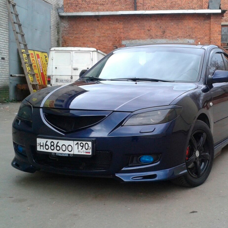 Накладки на фары (реснички) "Длинные" Mazda 3 седан (2003-2009) купить недорого с доставкой в Чита