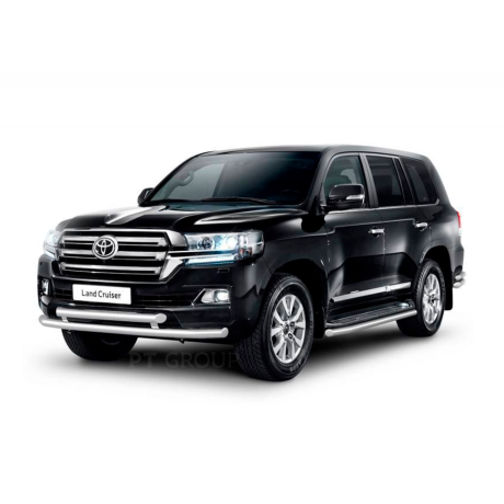 Защита переднего бампера двойная d63/63мм (НПС) Toyota Land Cruiser 200 (2014-н.в.) купить недорого с доставкой в Чита