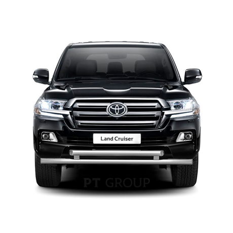Защита переднего бампера двойная d63/63мм (НПС) Toyota Land Cruiser 200 (2014-н.в.) купить недорого с доставкой в Чита