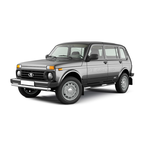 Защита порогов с накладками d63мм (НПС) L@DA "4х4 2131" с 1995-н.в. купить недорого с доставкой в Чита
