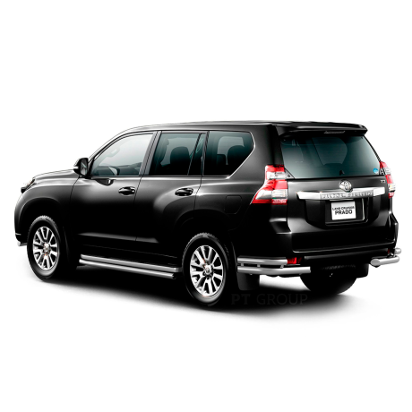 Защита заднего бампера двойная угловая d63/51мм (НПС) Toyota Land Cruiser Prado 150 (2013-2016 г.в.) купить недорого с доставкой в Чита