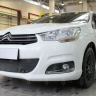 Защита радиатора "Standart" Citroen C4 (2010-2015) под парктроник, чёрная купить недорого с доставкой в Чита