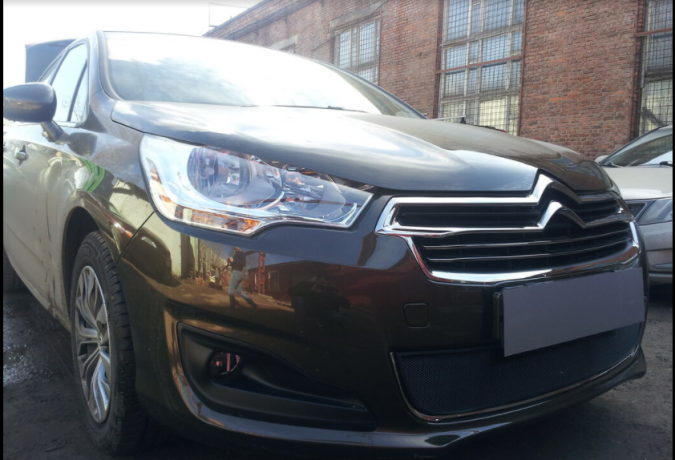 Защита радиатора "Standart" Citroen C4 седан (2013-2016) чёрная купить недорого с доставкой в Чита
