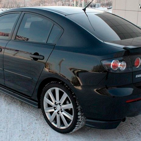Накладки (клыки) на задний бампер Mazda 3 седан (2003-2009) купить недорого с доставкой в Чита