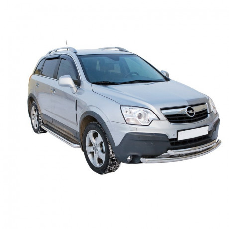 Защита порогов с алюминиевым листом (d63,5) для Opel Antara(2006-2012)(Окрашенное) купить недорого с доставкой в Чита
