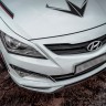 Накладки на фары (реснички) "ZEUS" для Hyundai Solaris (2014-2016) купить недорого с доставкой в Чита