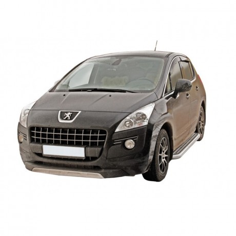 Защита порогов c алюминиевым листом (d63,5) для Peugeot 3008 (2010-н.в.)(Окрашенное) купить недорого с доставкой в Чита
