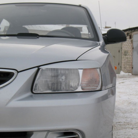 Накладки на фары (реснички) для Hyundai Accent (1999-2012) купить недорого с доставкой в Чита