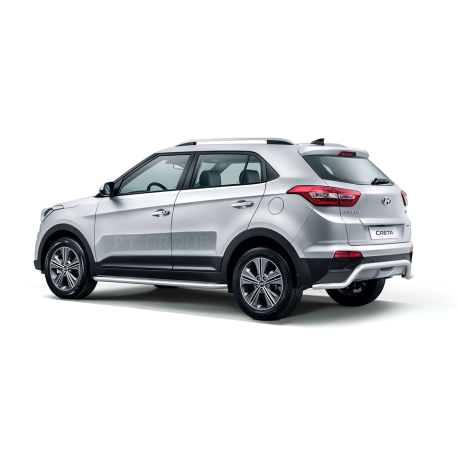 Защита порогов с алюминиевой площадкой d51мм (НПС) HYUNDAI Creta (2016-2020 г.в.) купить недорого с доставкой в Чита