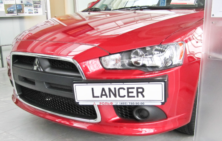Рамка под номер на передний бампер для Mitsubishi Lancer X (2010-2016) купить недорого с доставкой в Чита