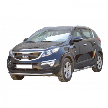 Защита порогов «Труба с проступью» (d76) для Kia Sportage (2010-2015)(Окрашенное) купить недорого с доставкой в Чита