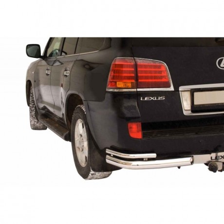 Защита заднего бампера «Уголки двойные» (d76) для Lexus LX 570 (2008-2012)(Окрашенное) купить недорого с доставкой в Чита