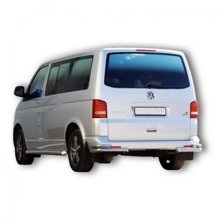 Защита заднего бампера «Уголки двойные» (d63,5) для Volkswagen Transporter T5 (2009-2015)(Окрашенное) купить недорого с доставкой в Чита