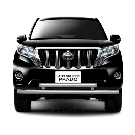 Защита переднего бампера двойная d63/63мм (НПС) Toyota Land Cruiser Prado 150 (2013-2016 г.в.) купить недорого с доставкой в Чита