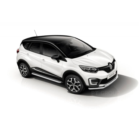 Защита порогов с алюминиевой площадкой d51мм (НПС) RENAULT Kaptur (2016-н.в.) купить недорого с доставкой в Чита
