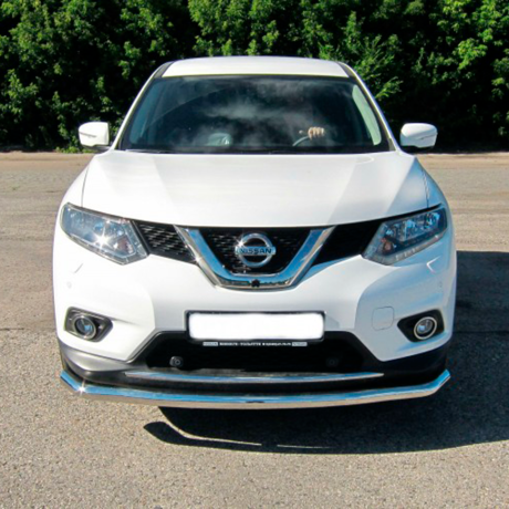 Защита переднего бампера одинарная d63мм (НПС) Nissan X-Trail (2015-н.в.) купить недорого с доставкой в Чита