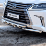 Защита переднего бампера двойная с зубьями d63/63мм (НПС) LEXUS 450D (2015-н.в.) купить недорого с доставкой в Чита