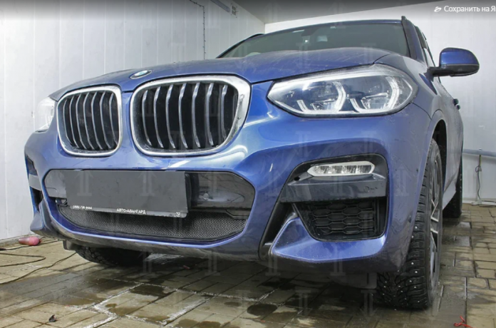 Защита радиатора "Standart" BMW X3 (2017-2021) чёрная купить недорого с доставкой в Чита