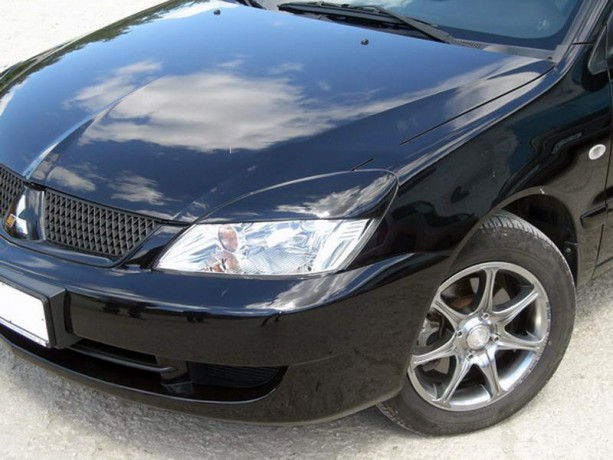 Накладки на фары (реснички) широкие var №2 для Mitsubishi Lancer IX (2004-2007) купить недорого с доставкой в Чита
