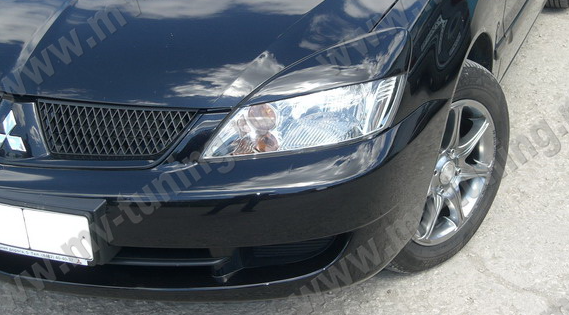 Накладки на фары (реснички) широкие var №2 для Mitsubishi Lancer IX (2004-2007) купить недорого с доставкой в Чита