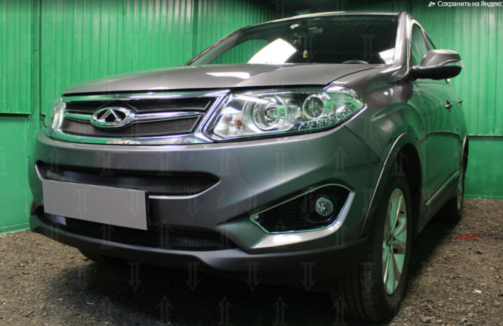 Защита радиатора "Standart" Chery Tiggo 5 (2014-2016) низ, чёрная купить недорого с доставкой в Чита