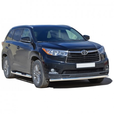 Защита порогов «Труба с проступью» (d76) для Toyota Highlander (2014-2015)(Окрашенное) купить недорого с доставкой в Чита